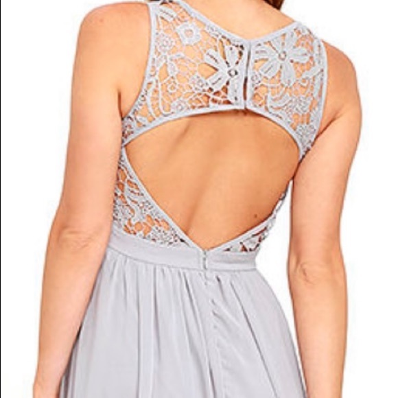 Lulus So Far Gown Lace Grey Maxi Dress - Picture 2 of 10